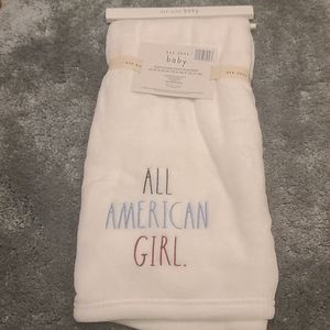 Rae Dunn "ALL AMERICAN GIRL" Blanket